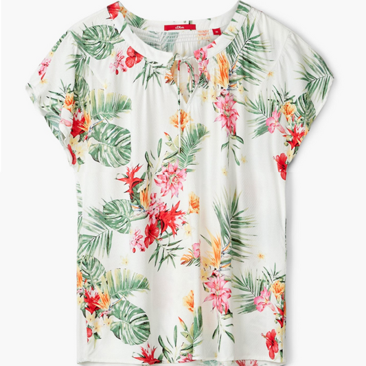 Блуза со цветен дизајн
